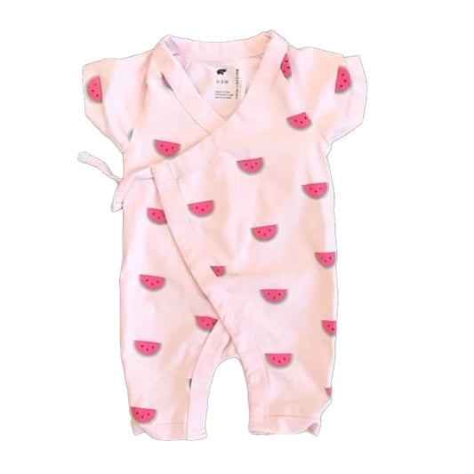 Monica + Andy Girls Pink Watermelons Romper Size: 0-3 Months Pink Watermelons