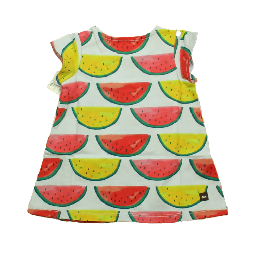 Tea Girls Pink Watermelons Dress Size: 6-9 Months Pink Watermelons
