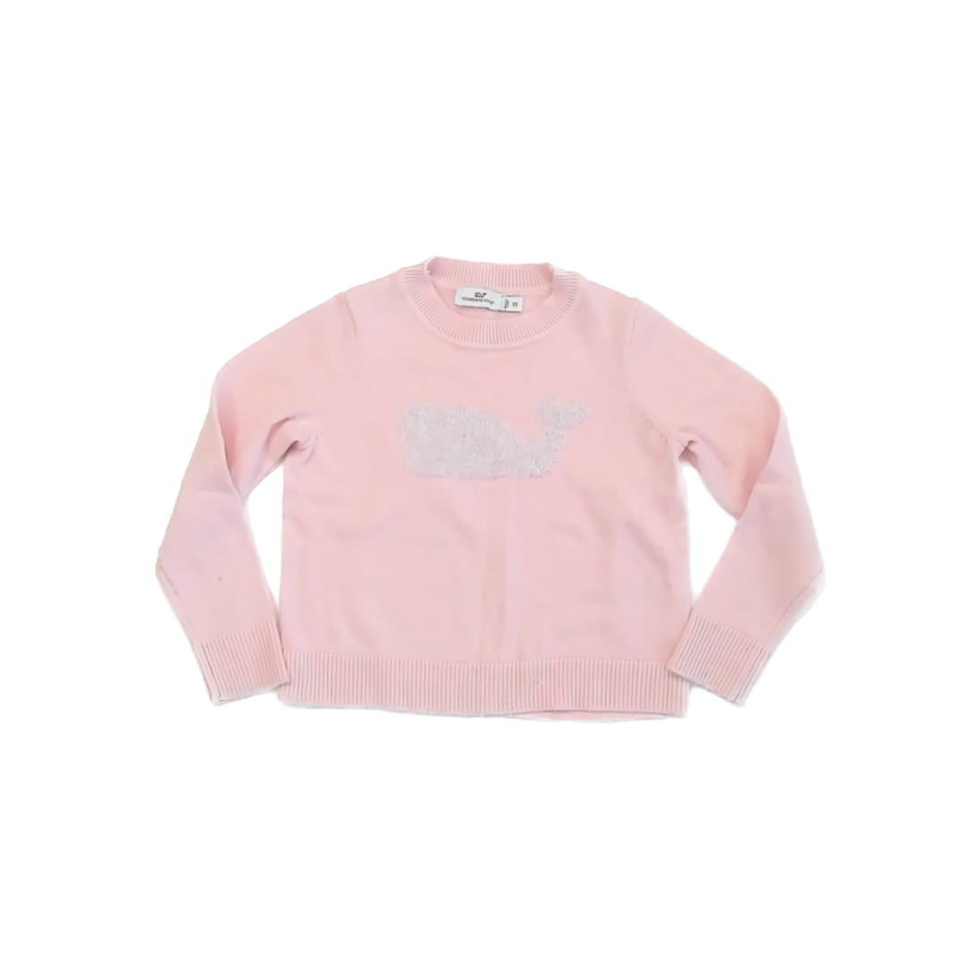 Vineyard Vines Girls Pink Whale Sweater Size: 5-6 Years Pink Whale
