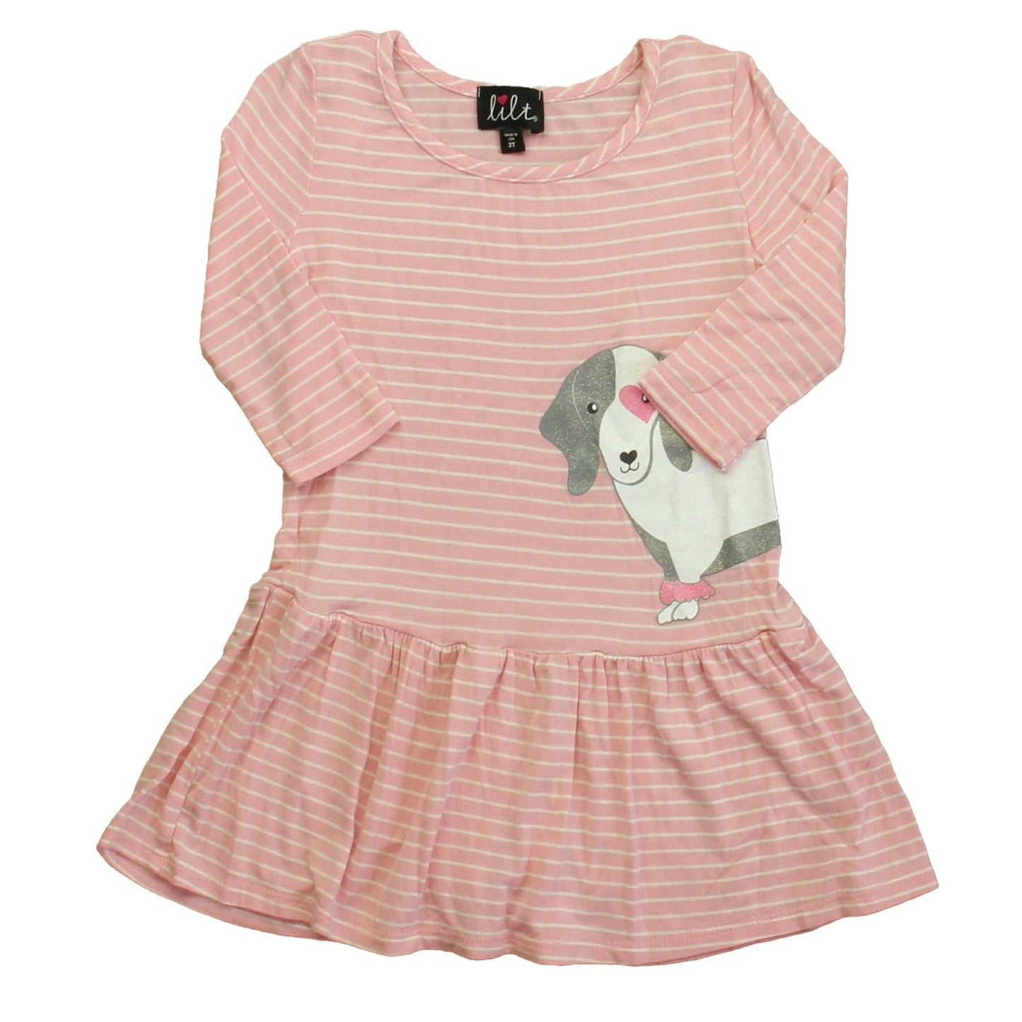 Lilt Girls Pink | White Dog Dress Size: 2T Pink | White Dog
