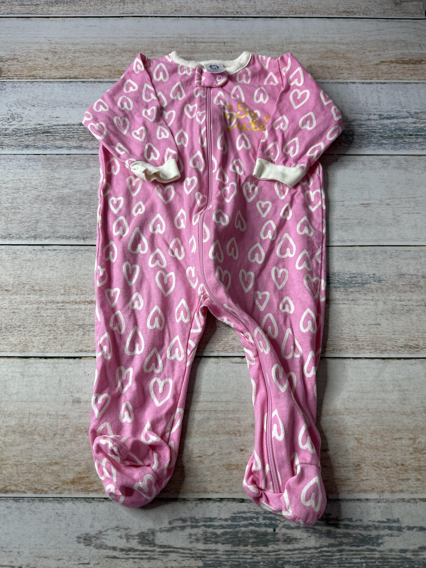 Gerber Childrenswear Girls pink | White | Hearts Pajamas Size: 3-6 months pink | White | Hearts