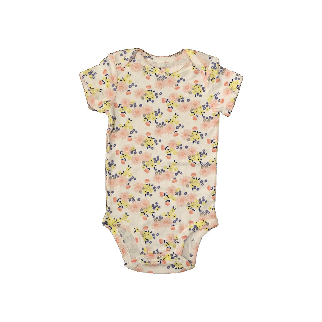 Carters Girls pink | White | Pink floral Onesie Size: 6-9 months pink | White | Pink floral