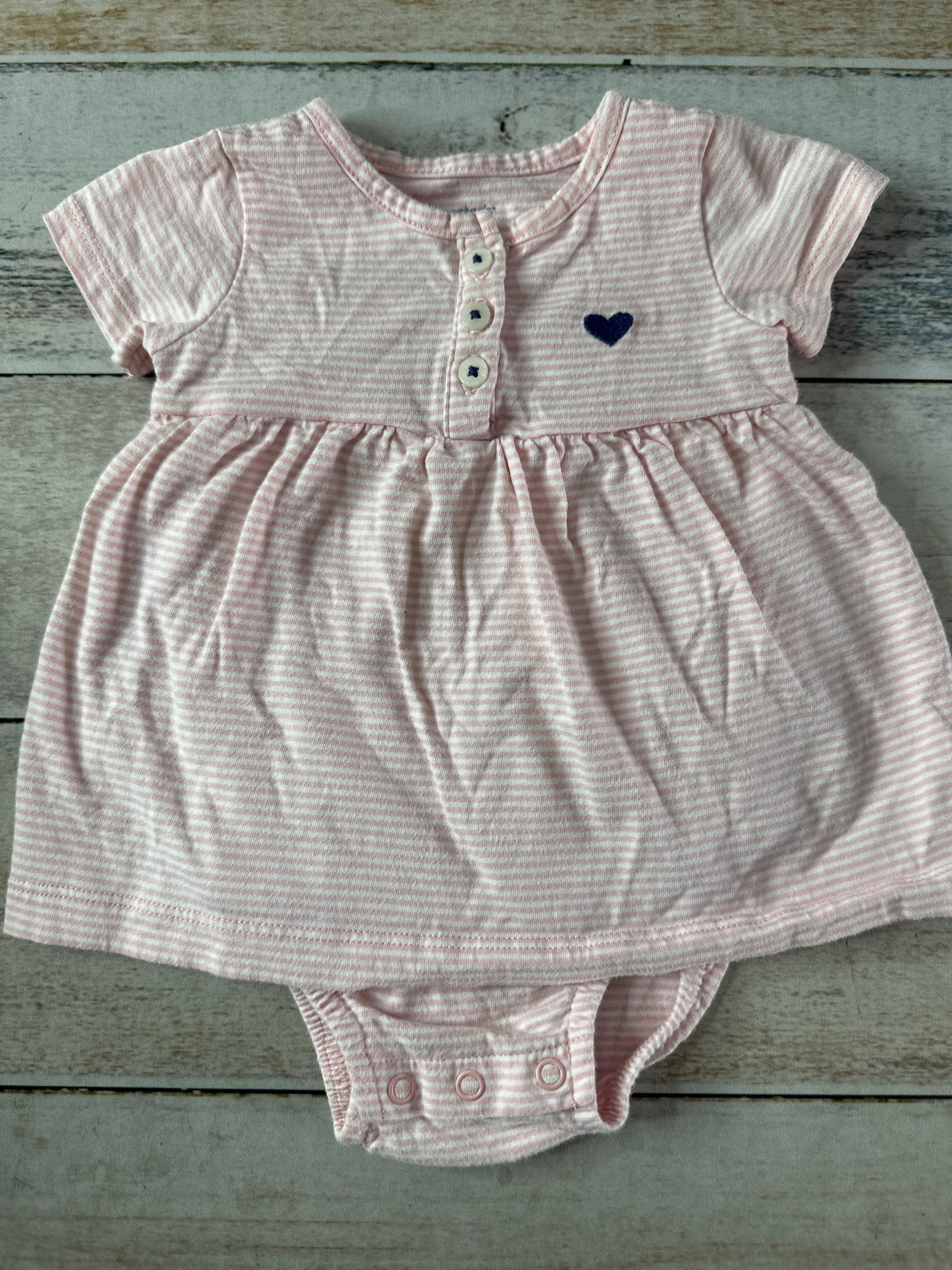 Carters Girls pink | White | Stripe Dress Size: 3-6 months pink | White | Stripe