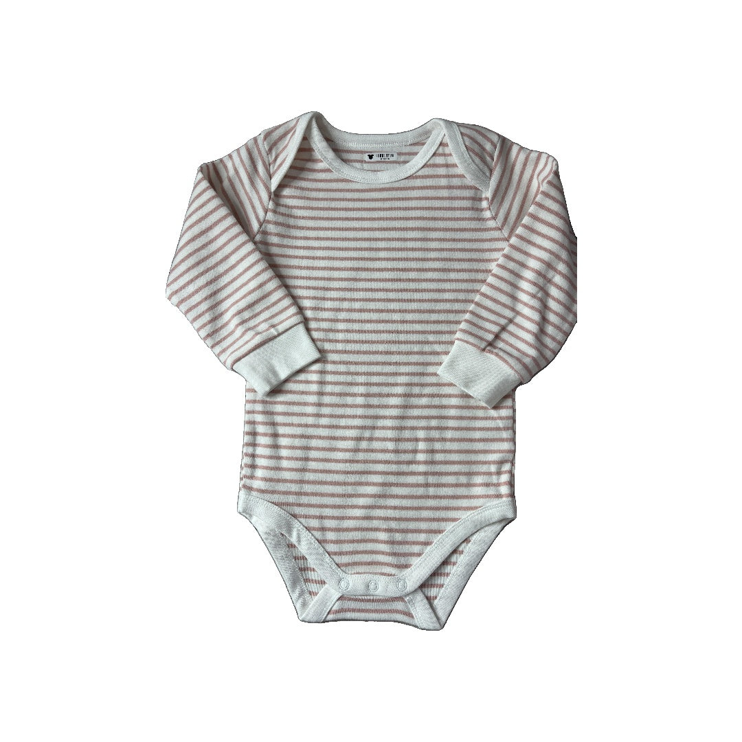 Little Organic co Girls pink | White | Stripe Onesie Size: 18-24 months pink | White | Stripe