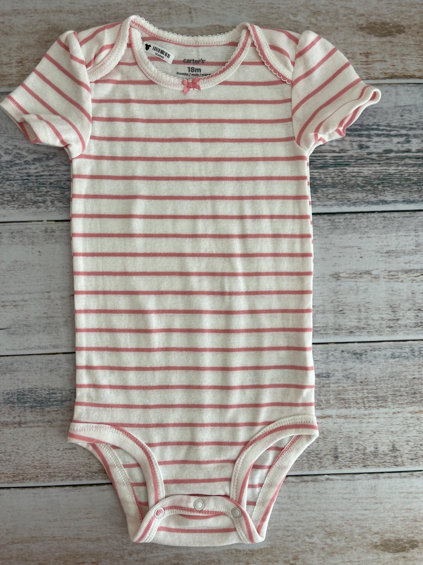 Carters Girls pink | White | Stripe Onesie Size: 18 months pink | White | Stripe