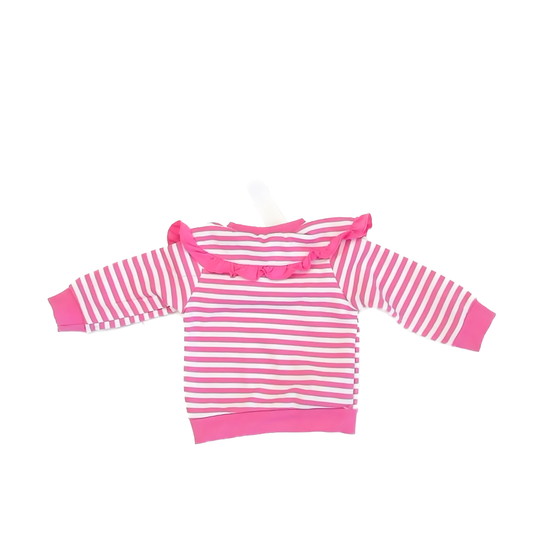 Unknown Girls Pink | White Stripe Sweatshirt Size: 12-18 Months Pink | White Stripe