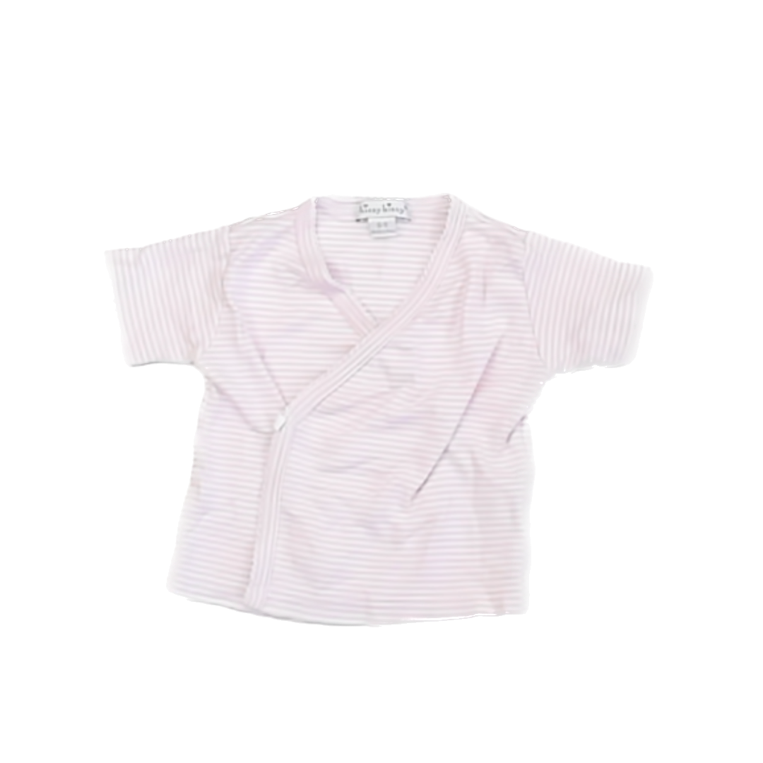 Kissy Kissy Girls Pink | White Striped Short Sleeve Shirt Size: 6-9 Months Pink | White Striped