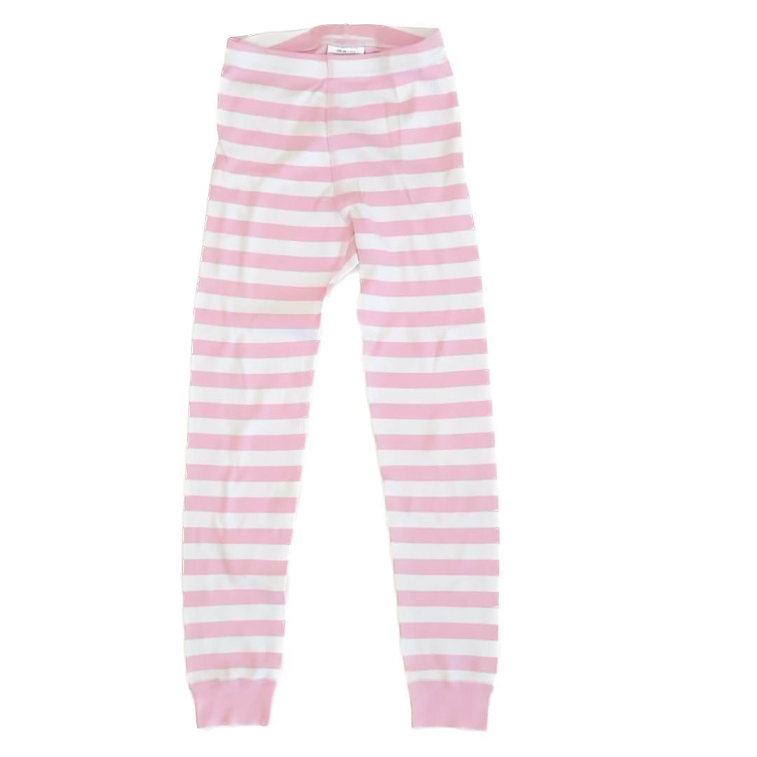 Hanna Andersson Girls Pink White Stripes Pajamas Size: 8 Years Pink White Stripes