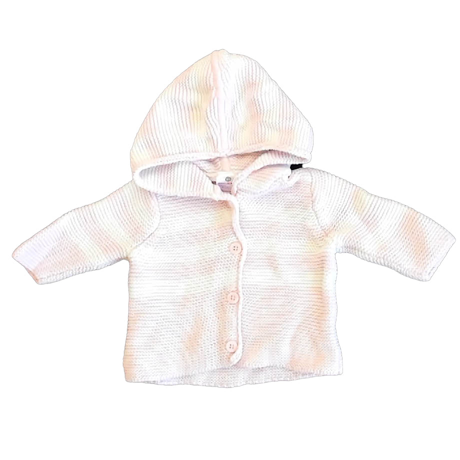 Hanna Andersson Girls Pink | White Cardigan Size: 0-3 Months Pink | White