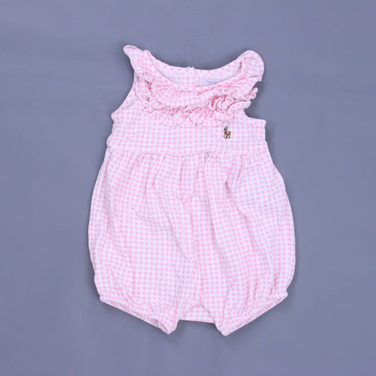 Ralph Lauren Girls Pink | White Romper Size: 3 Months Pink | White