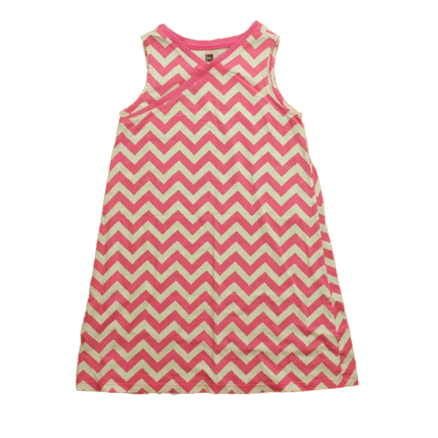 Tea Girls Pink | White Sun Dress Size: 7 Years Pink | White