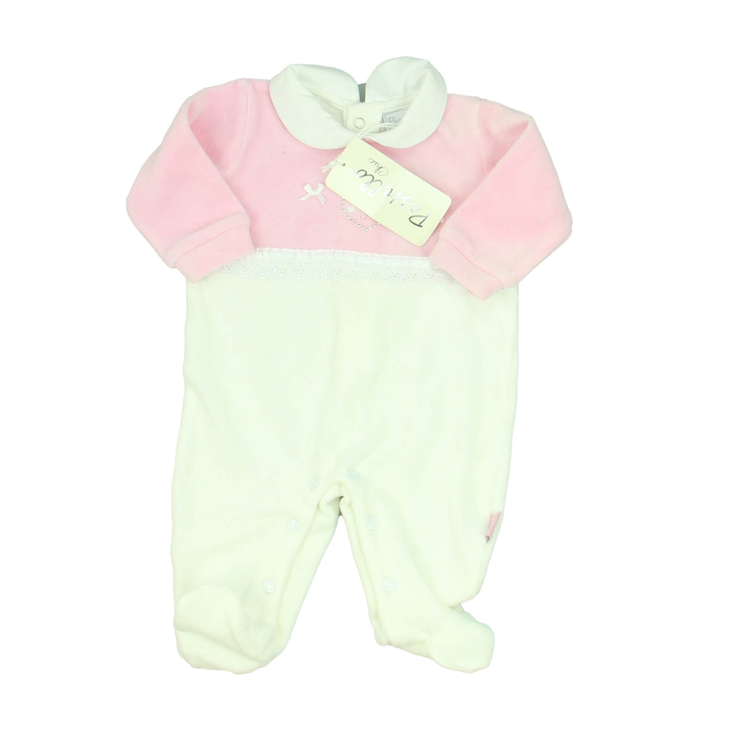 Pastello Girls Pink | White Long Sleeve Outfit Size: 0-3 Months Pink | White