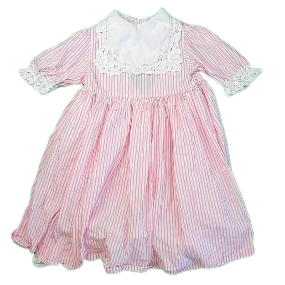 Victorian Heirlooms Girls Pink | White Dress Size: 7 Years Pink | White