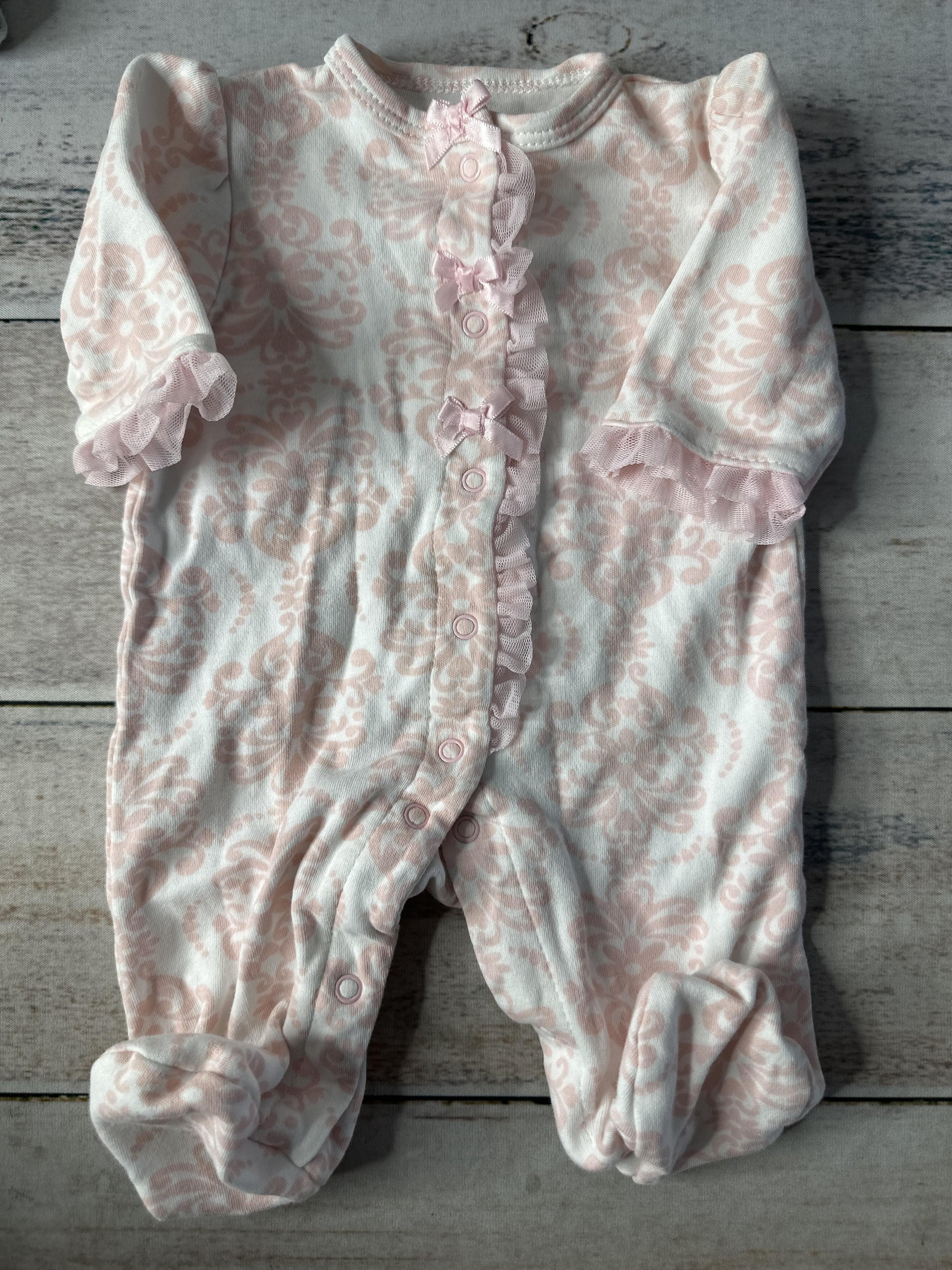 Little Me Unisex pink | White Pajamas Size: Preemie pink | White