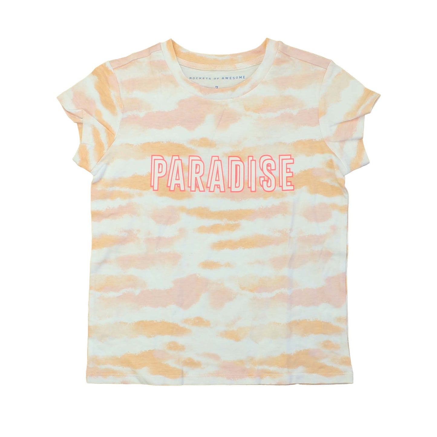 Rockets Of Awesome Girls Pink | White T-Shirt Size: 7 Years Pink | White