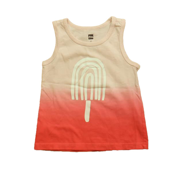 Tea Girls Pink | White Tank Top Size: 2T Pink | White