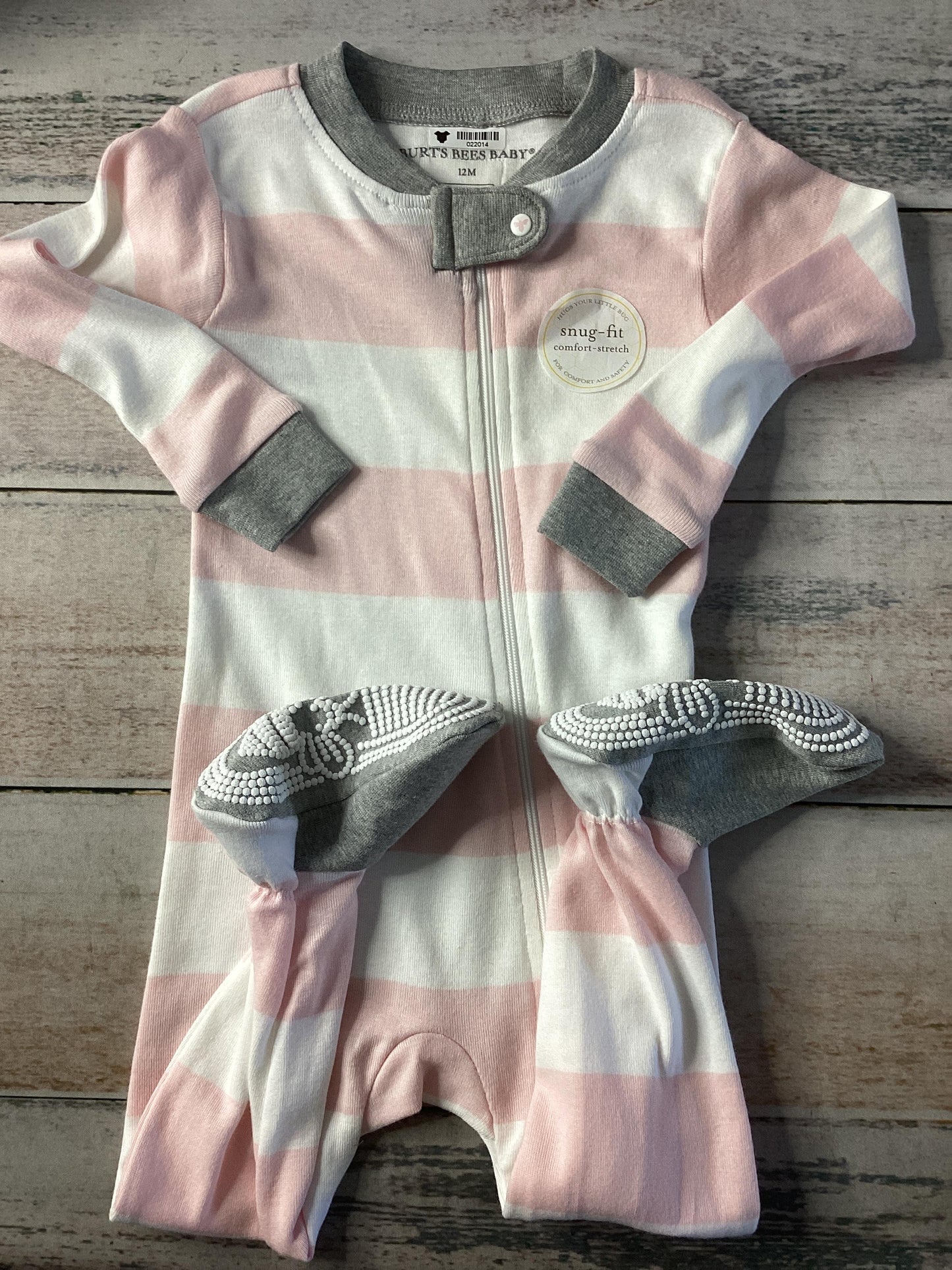 Burt's Bees Unisex pink | White Pajamas Size: 12M pink | White