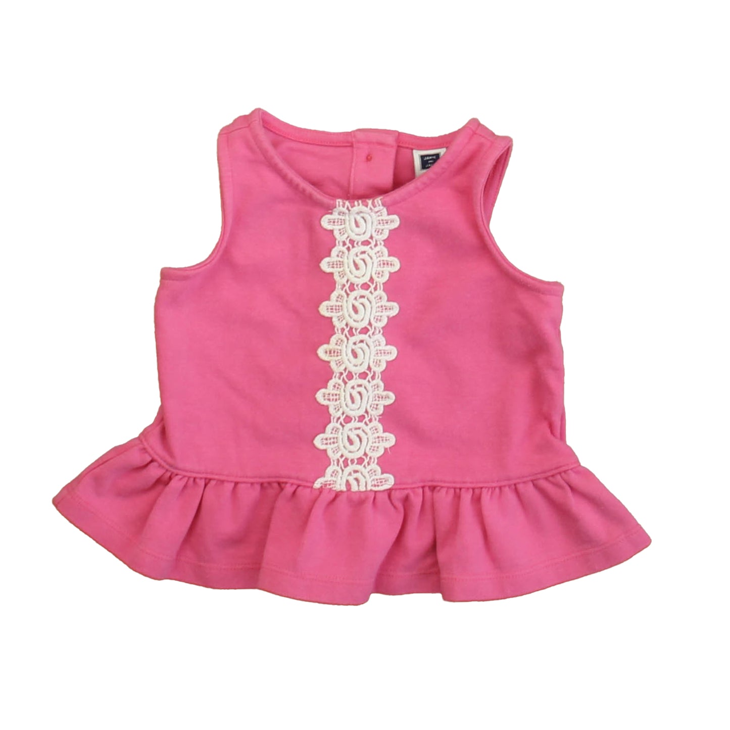 Janie and Jack Girls Pink | White Tank Top Size: 6-12 Months Pink | White