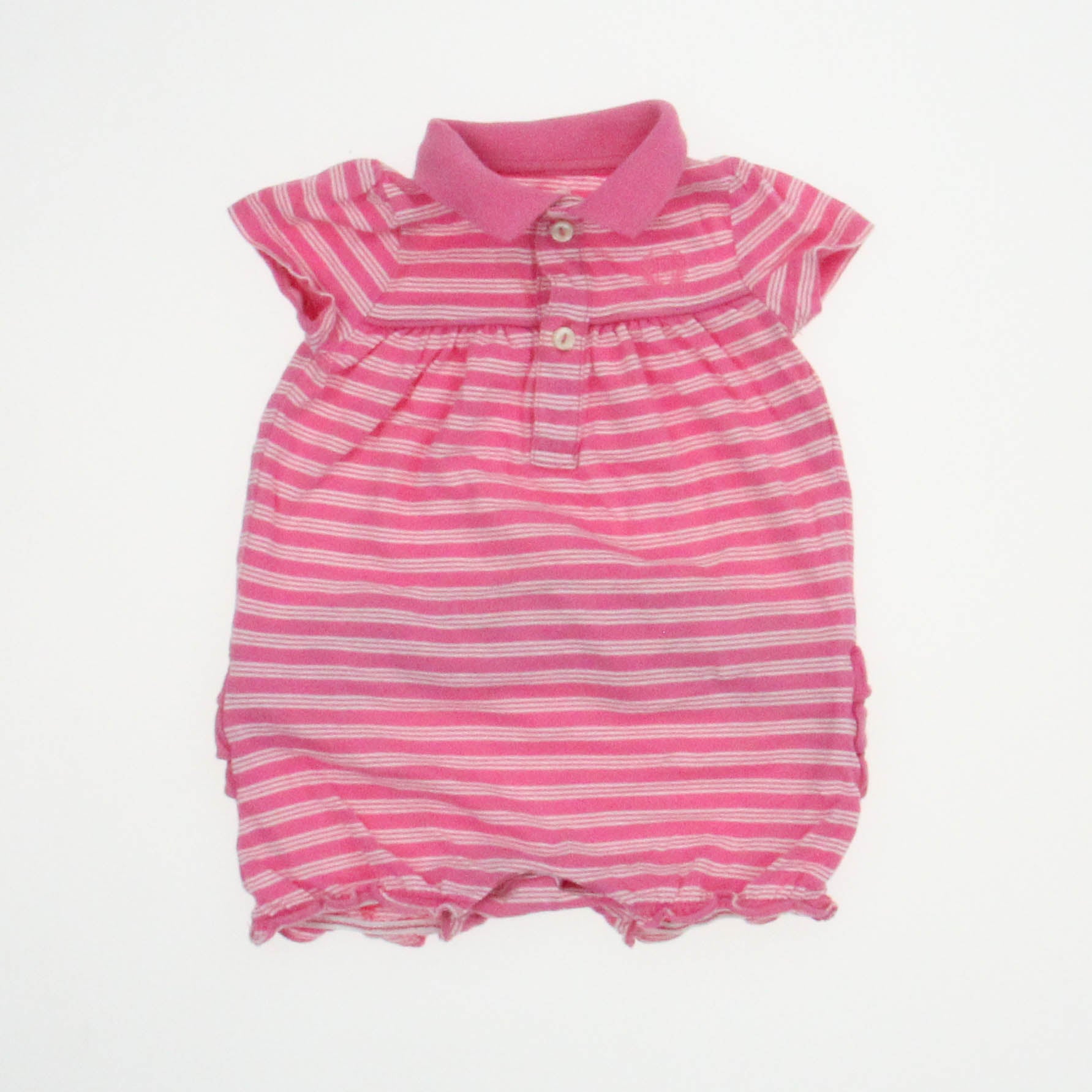 Ralph Lauren Girls Pink | White Romper Size: 3 Months Pink | White