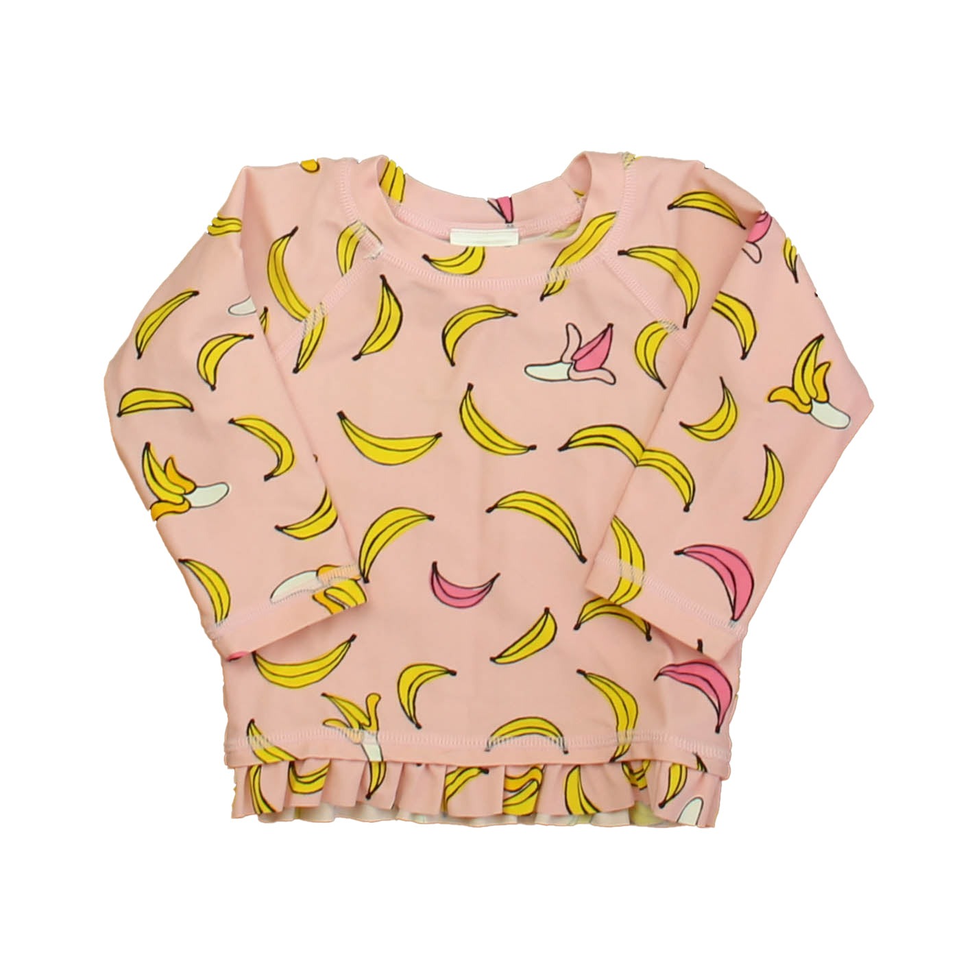 Hanna Andersson Girls Pink | Yellow Bananas Rashguard Size: 3-6 Months Pink | Yellow Bananas
