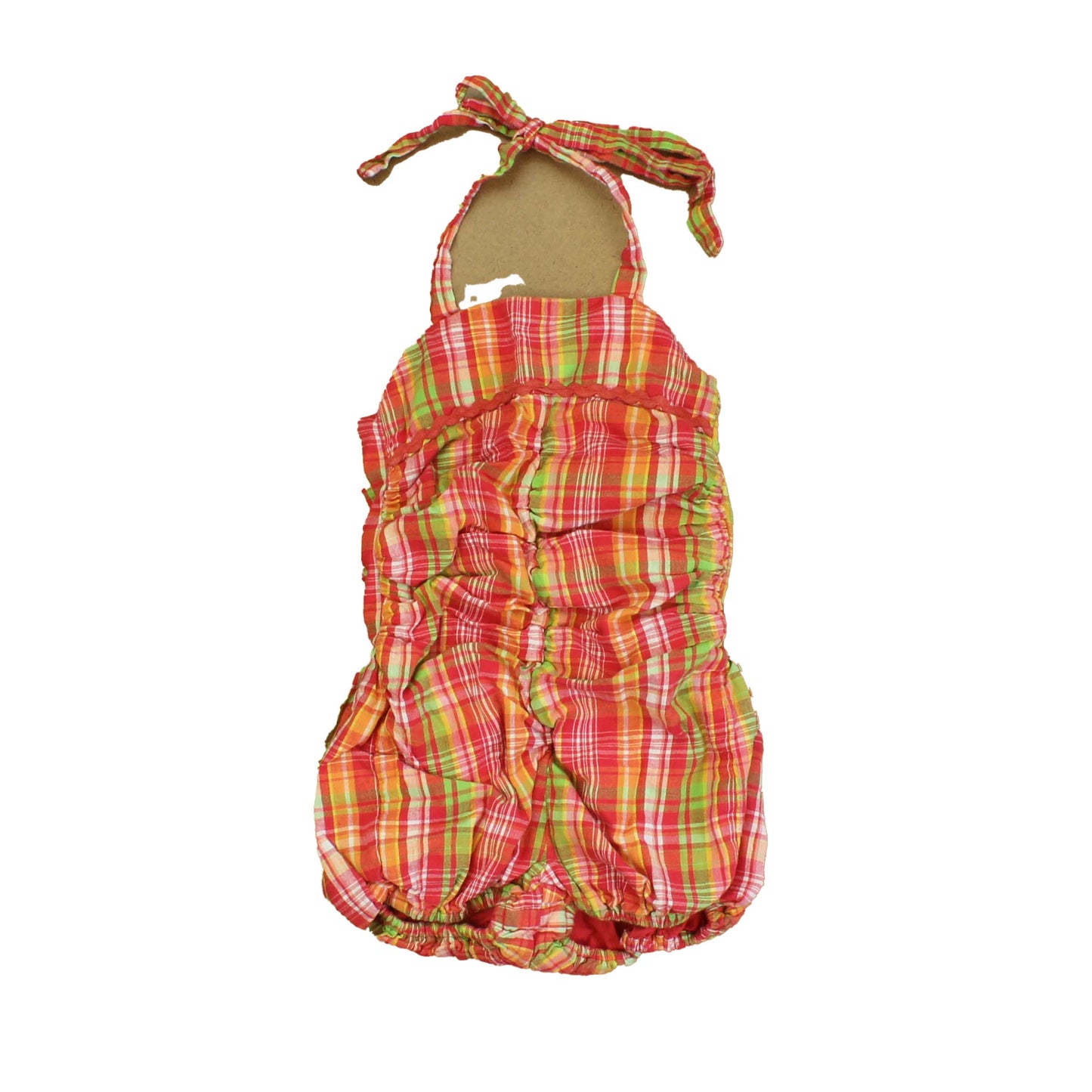 April Cornell Girls Pink | Yellow | Green | Plaid Romper Size: 3-4T Pink | Yellow | Green | Plaid