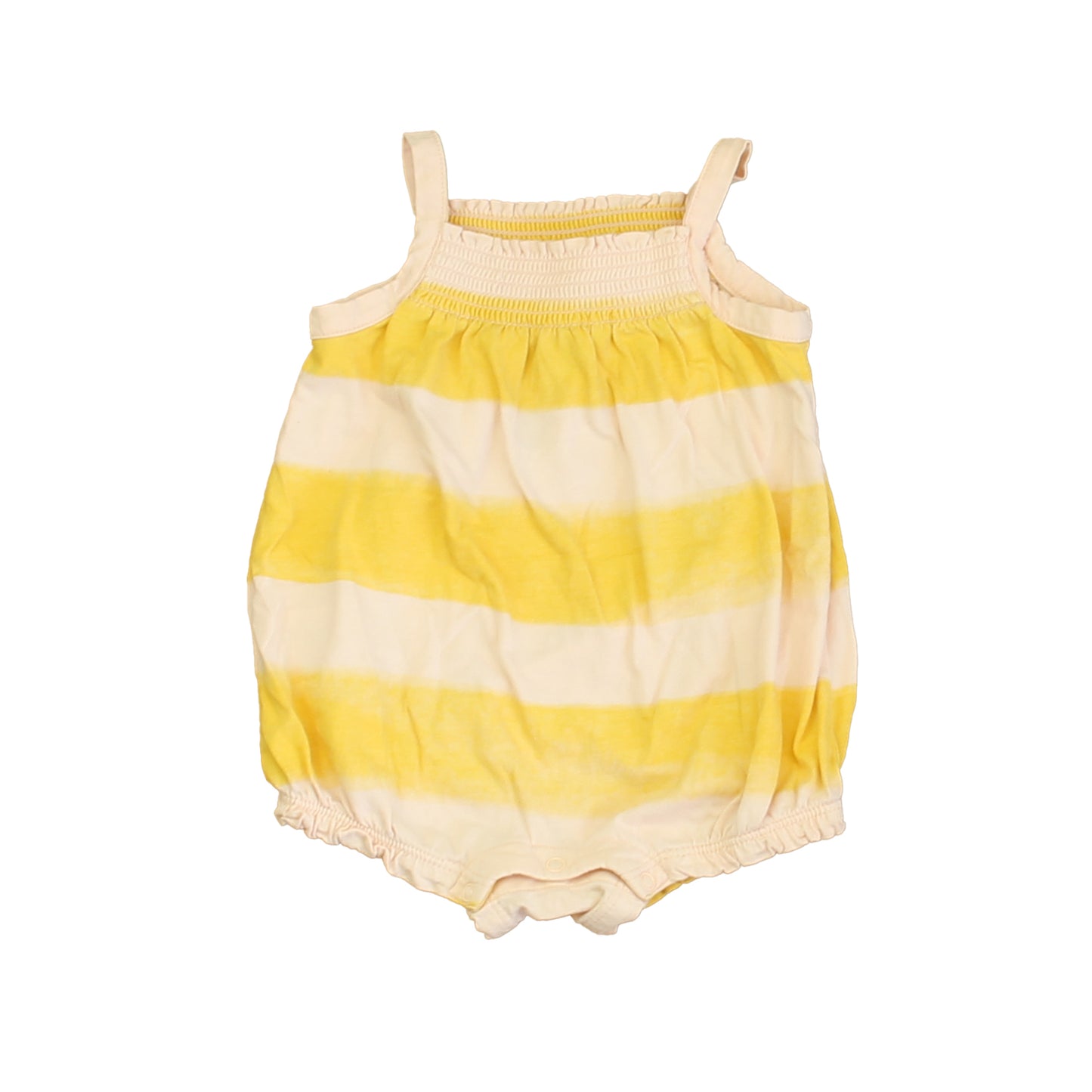Tea Girls Pink | Yellow Stripe Romper Size: 6-9 Months Pink | Yellow Stripe
