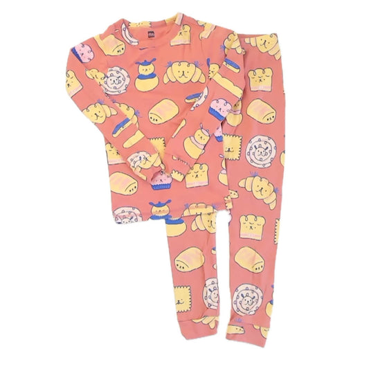 Tea Collection Girls Pink | Yellow Treats 2-piece Pajamas Size: 6 Years Pink | Yellow Treats