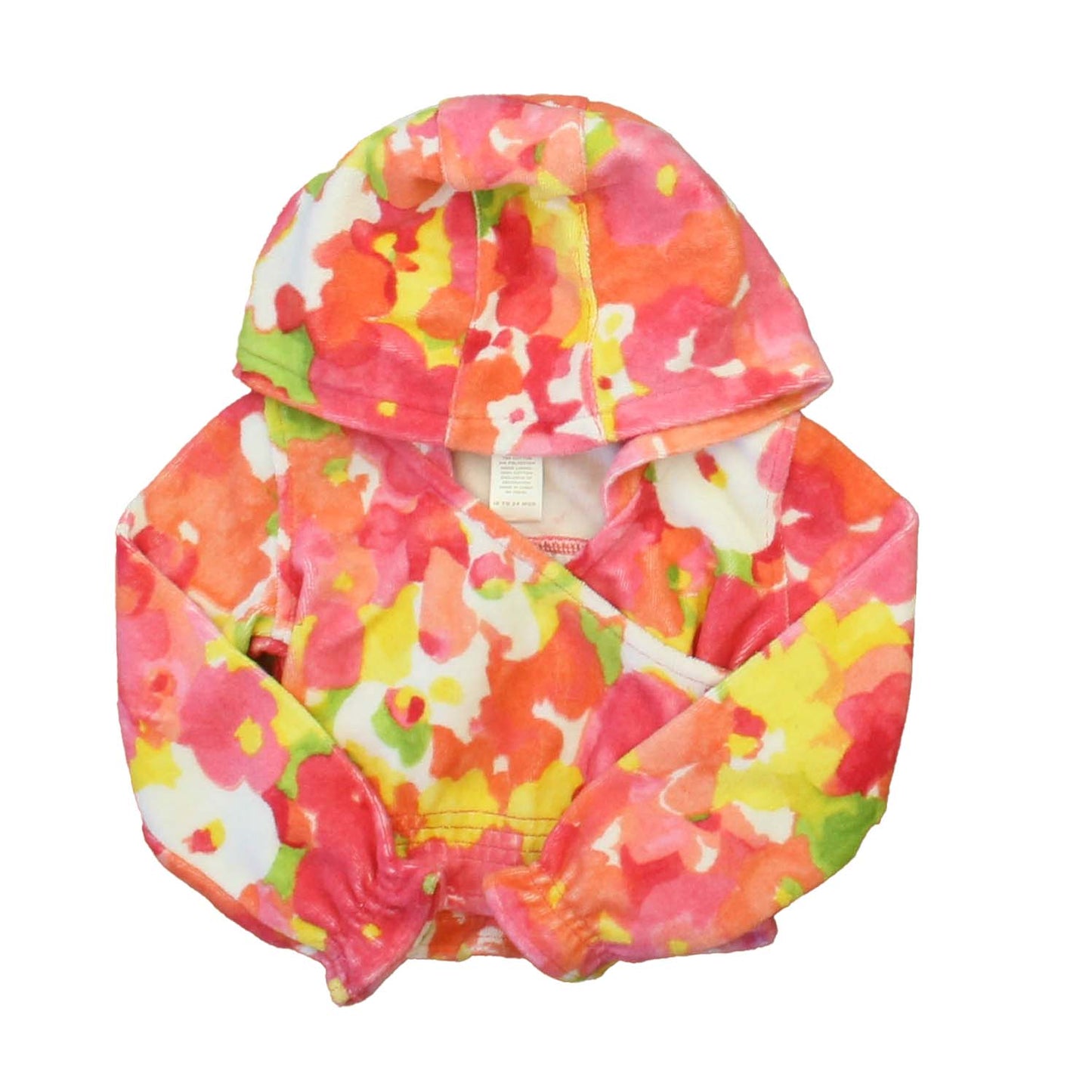 Janie and Jack Girls Pink | Yellow | White Hoodie Size: 18-24 Months