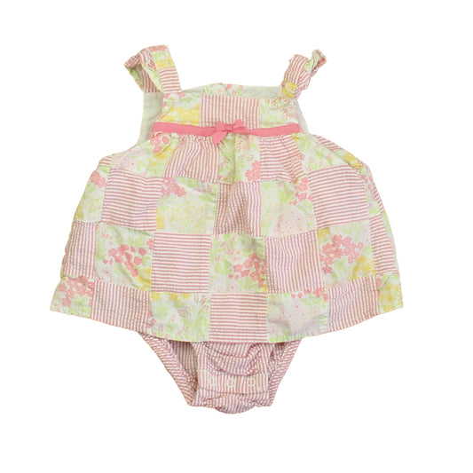Janie and Jack Girls Pink | Yellow Romper Size: 3-6 Months Pink | Yellow