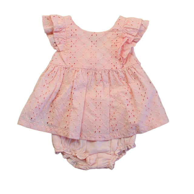 Janie and Jack Girls Pink Romper Size: 3-6 Months Pink