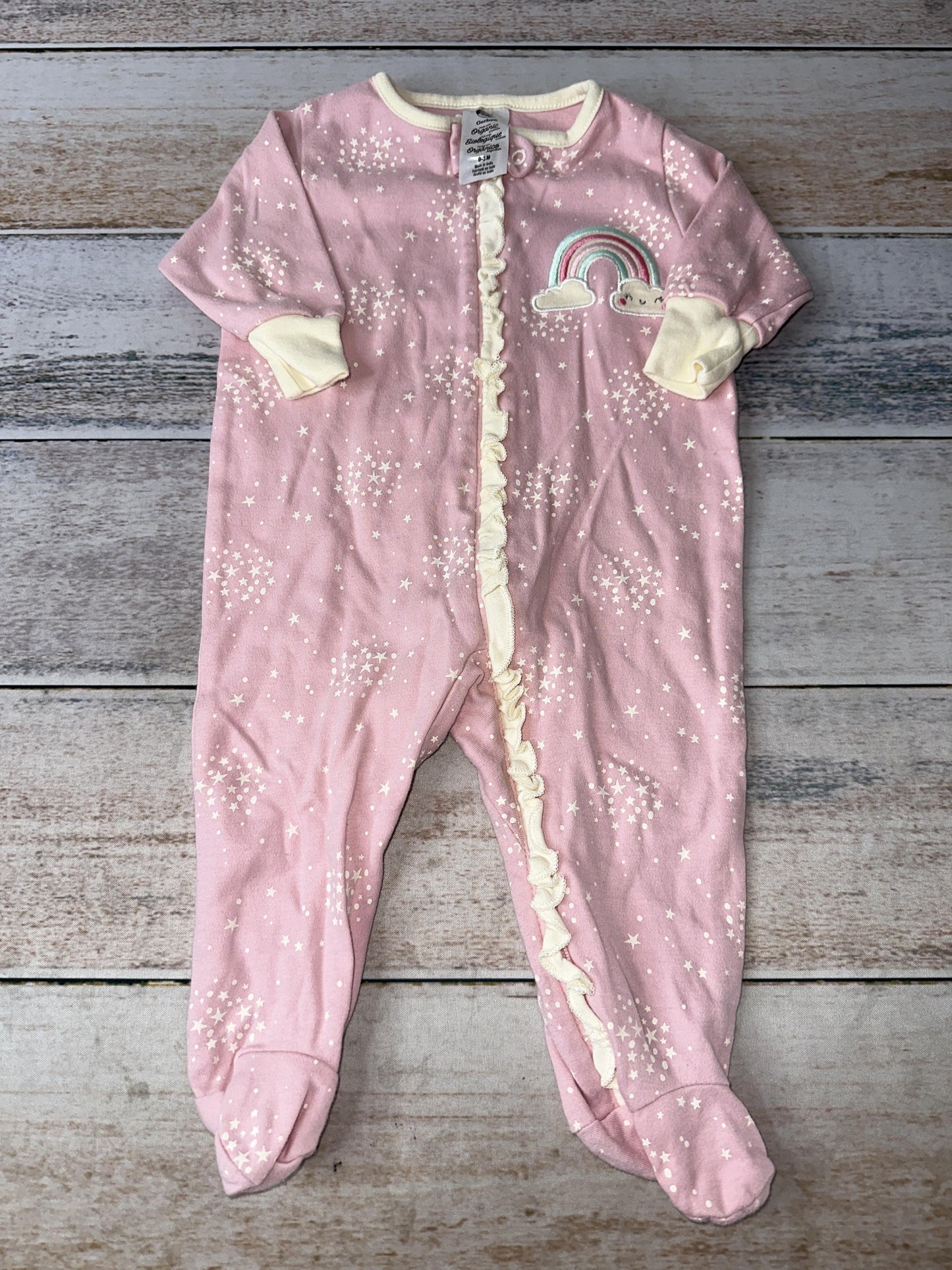 Gerber organic Girls pink Pajamas Size: 0-3 months pink