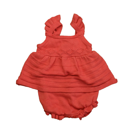 Janie and Jack Girls Pink Romper Size: 6-12 Months Pink