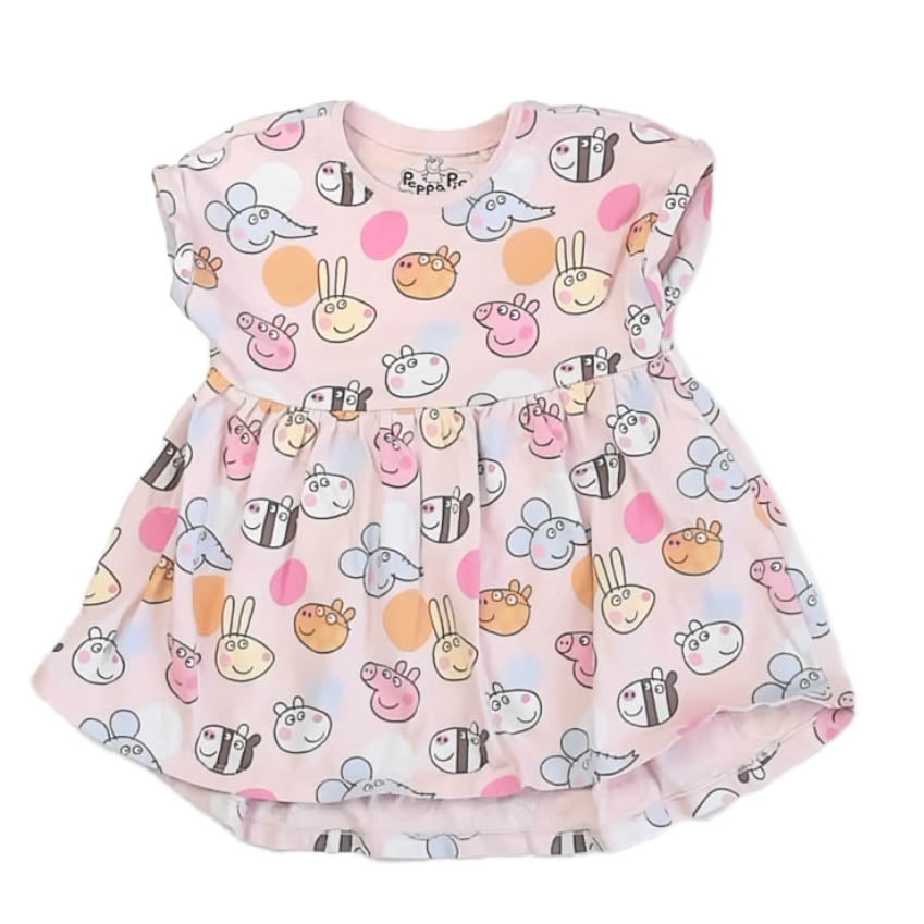 Peppa Pig Girls Pink Dress Size: 9-12 Months Pink