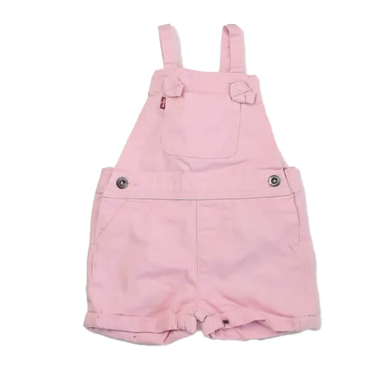Levi's Girls Pink Overall Shorts Size: 18 Months Pink