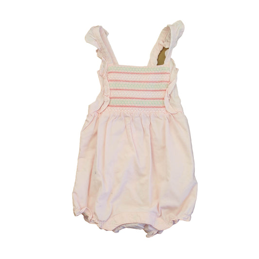 Janie and Jack Girls Pink Romper Size: 12-18 Months Pink