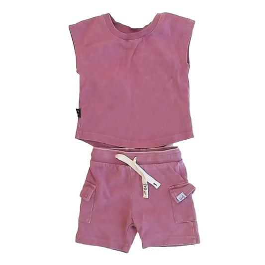 Olive + Scout Girls Pink Apparel Sets Size: 3-6 Months Pink
