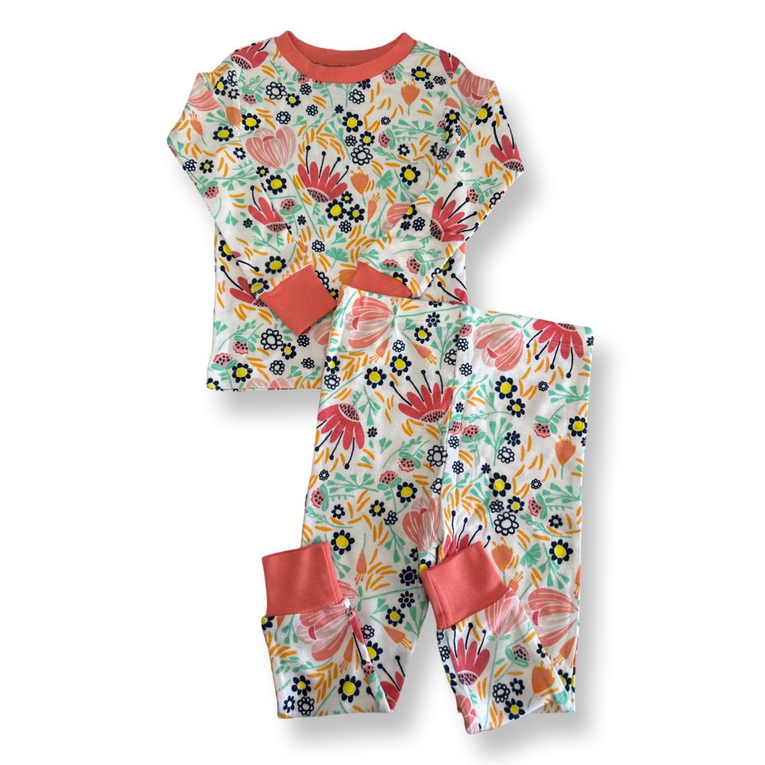 Honest Baby Clothing Girls Pink 2-piece Pajamas Size: Floral Pajama Set Pink