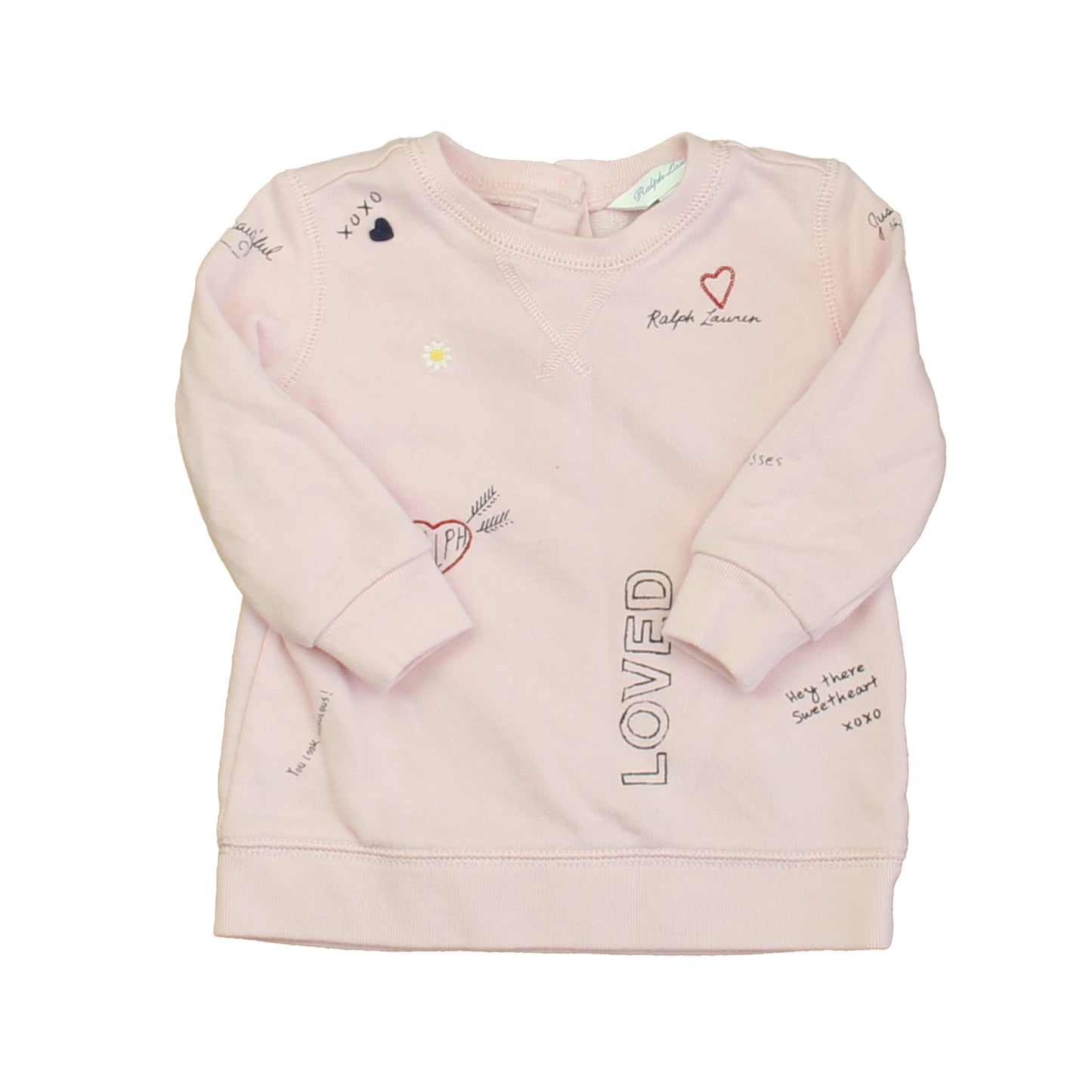 Ralph Lauren Girls Pink Long Sleeve Shirt Size: 9 Months Pink