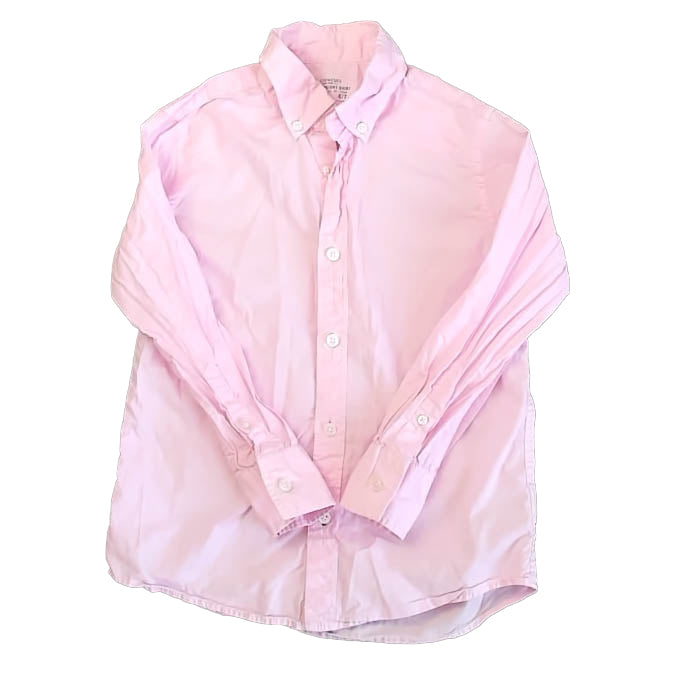 Crewcuts Boys Pink Button Down Long Sleeve Size: 6-7 Years Pink
