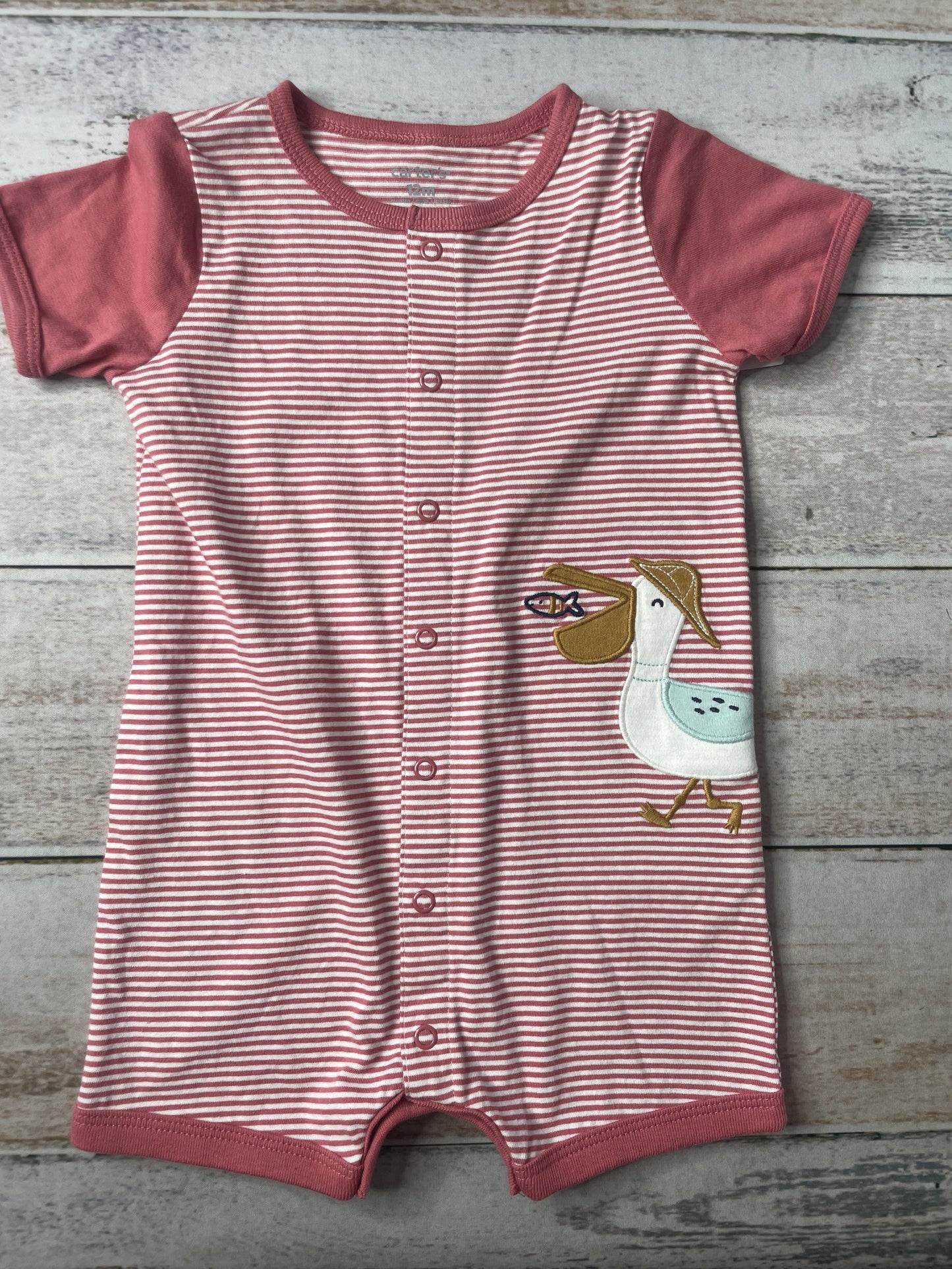 Carters Girls pink Romper Size: 12 months pink