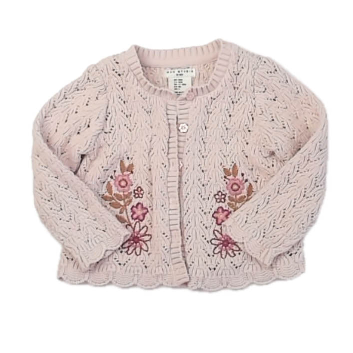 Max Studio Girls Pink Cardigan Size: 18 Months Pink