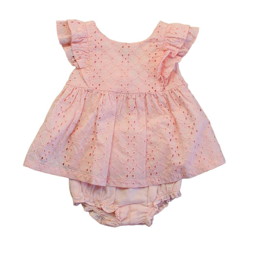 Janie and Jack Girls Pink Romper Size: 3-6 Months Pink