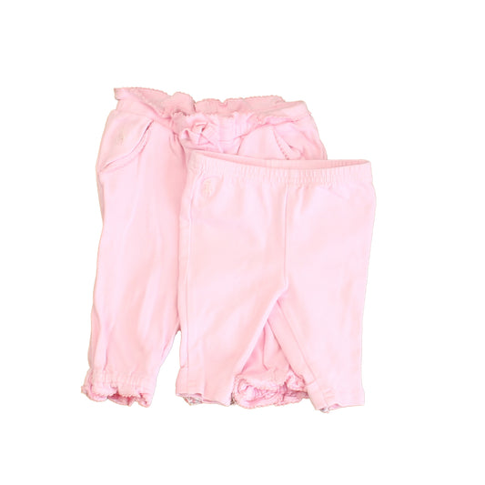 Ralph Lauren Girls Pink Leggings Size: 3 Months Pink