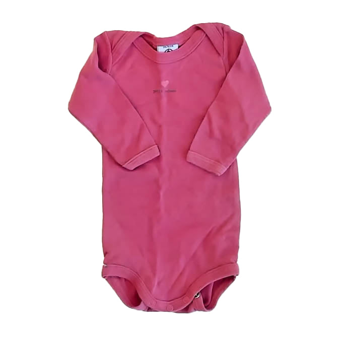 Petit Bateau Girls Pink Onesie Size: 3 Months Pink