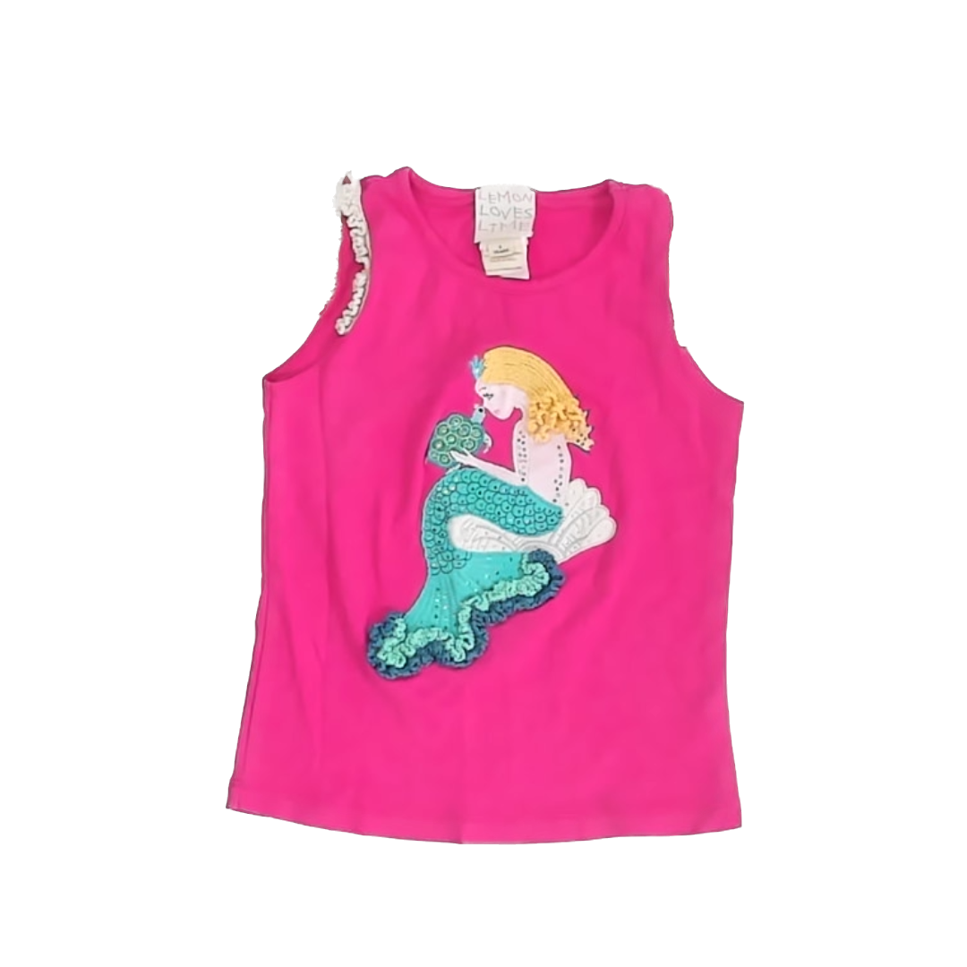 Lemon Loves Lime Girls Pink Tank Top Size: 6 Years Pink