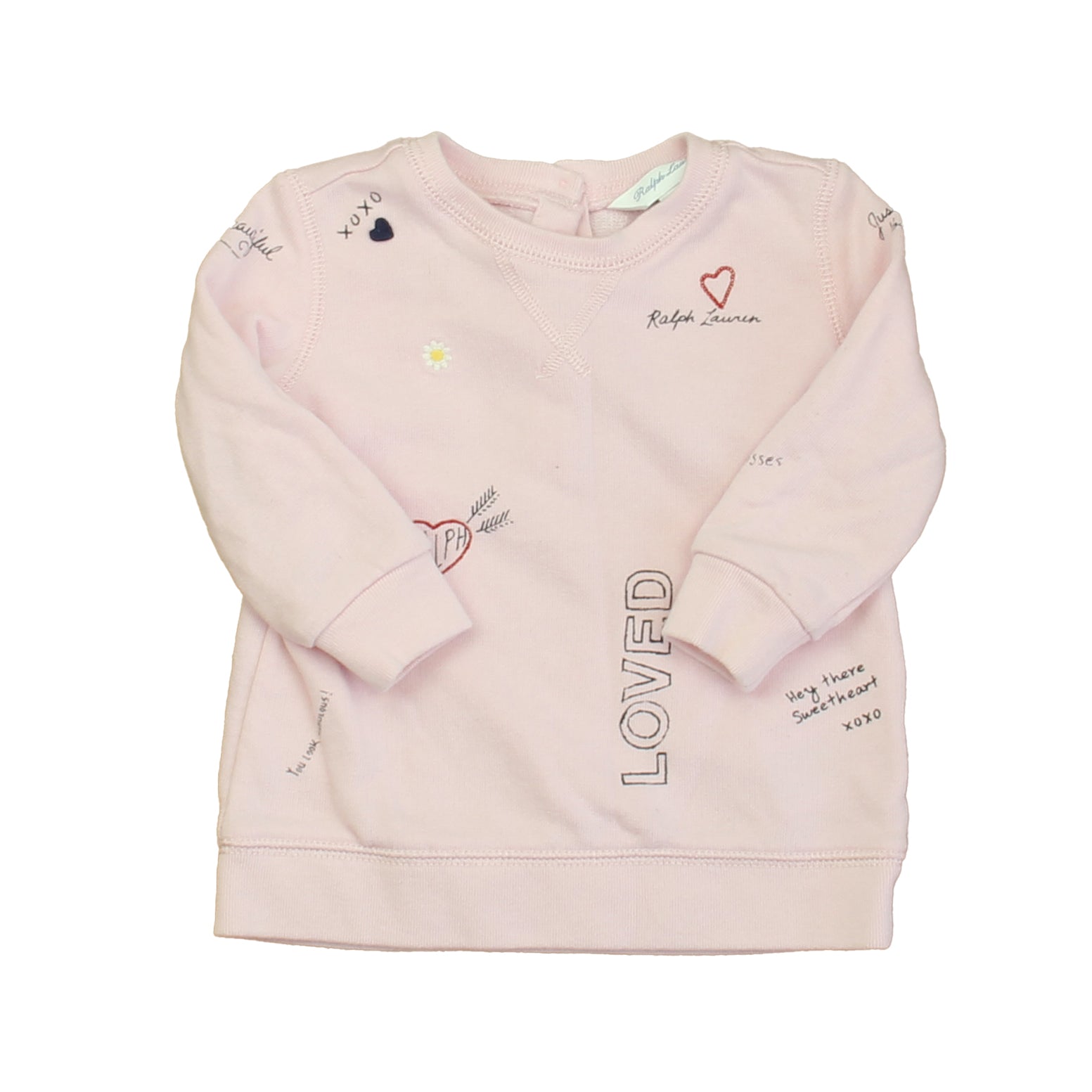 Ralph Lauren Girls Pink Long Sleeve Shirt Size: 9 Months Pink
