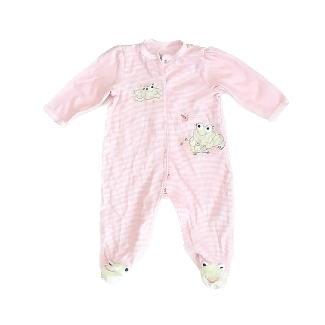 Little Me Girls Pink 1-piece footed Pajamas Size: 6 Months Pink