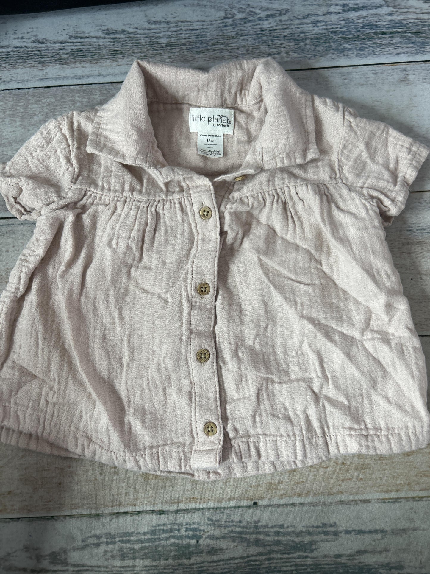 Little Planet Girls pink Short Sleeve Shirt Size: 18 months pink