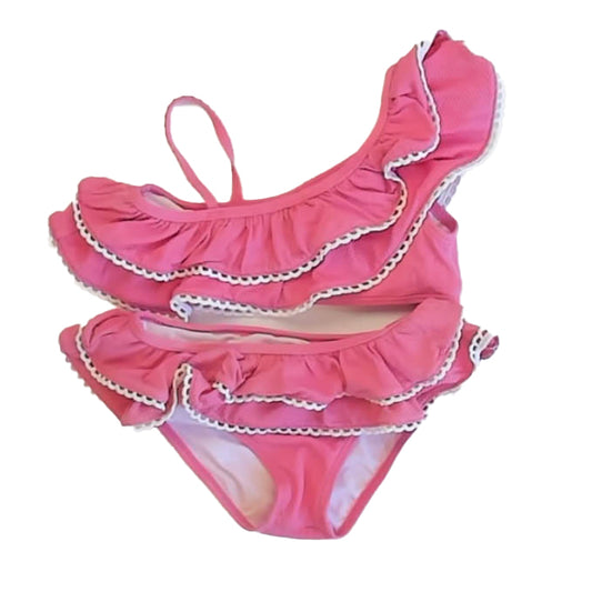 Janie and Jack Girls Pink 2-piece Swimsuit Size: 5T Pink