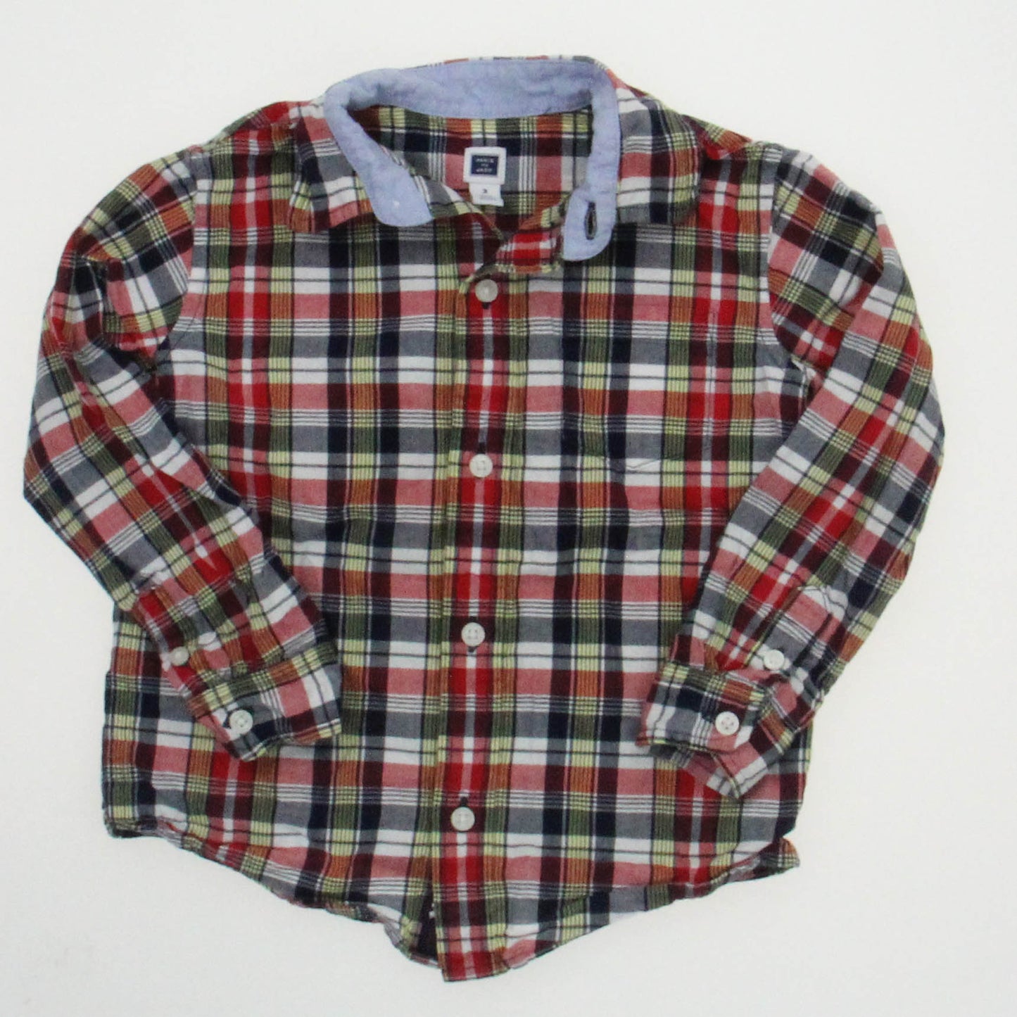 Janie and Jack Boys Plaid Button Down Long Sleeve Size: 3T Plaid